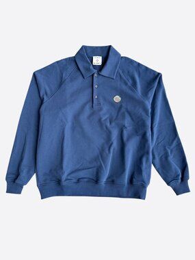 Casablanca Blue & Multicolor Logo Polo Sweater